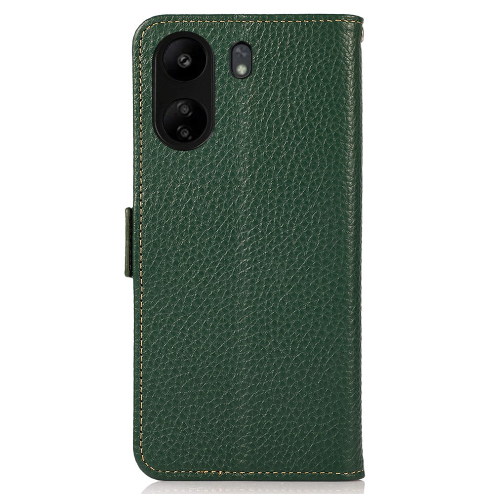 KHAZNEH For Xiaomi Redmi 13C 4G / 13C 5G / Poco C65 4G / Poco M6 5G / 13R 5G Case RFID Blocking Litchi Texture Wallet Cover