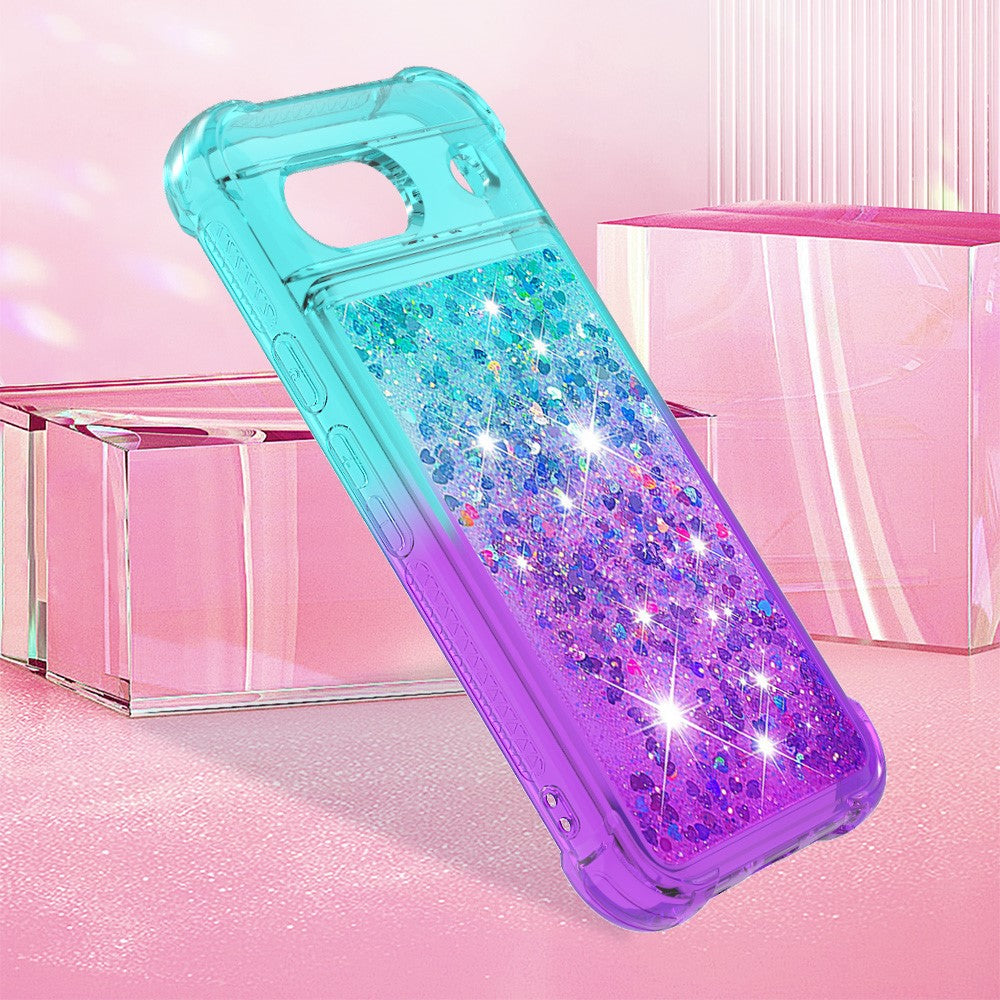 Pixel 8a Glitter-Hülle – Farbverlauf mit funkelndem Puder
