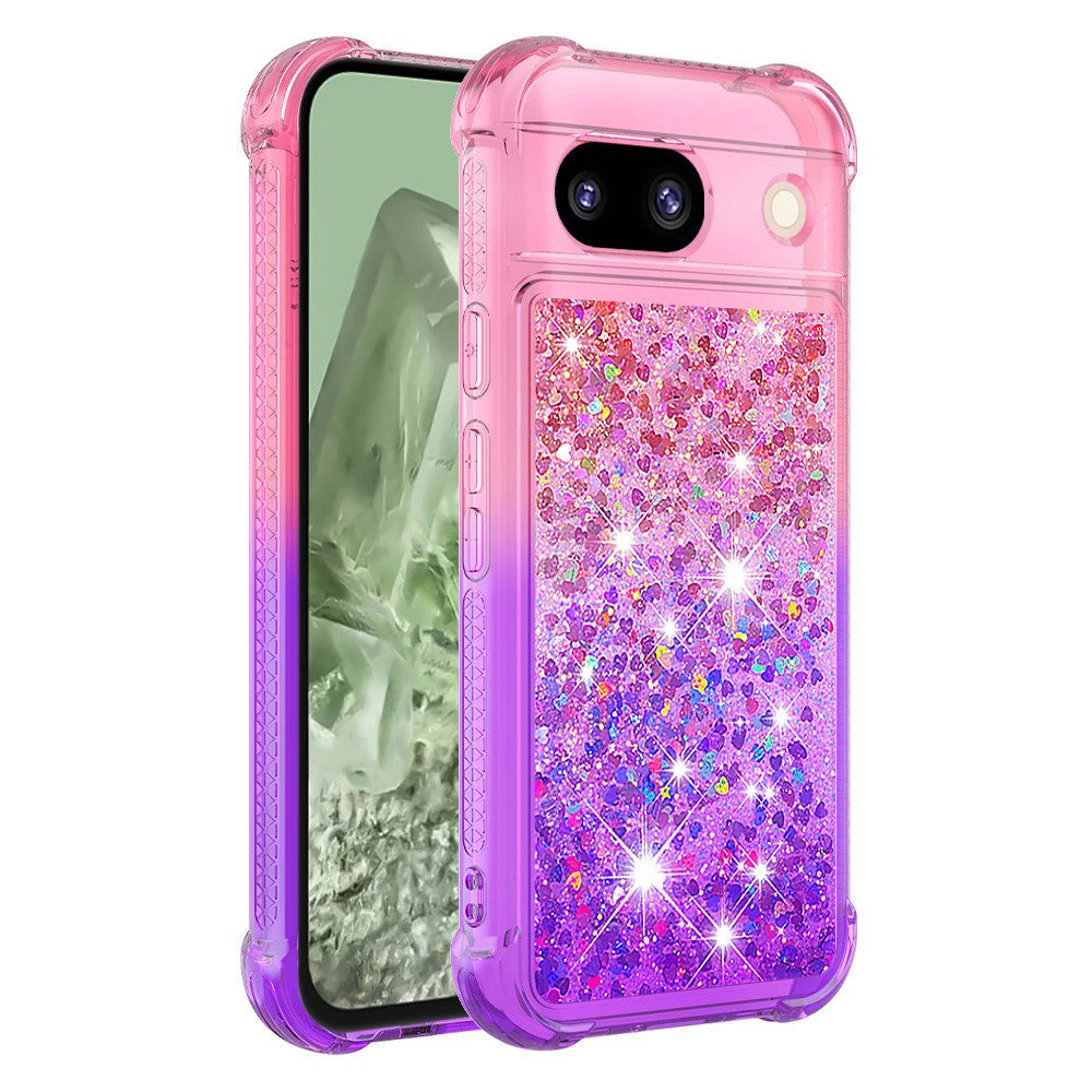 Pixel 8a Glitter-Hülle – Farbverlauf mit funkelndem Puder