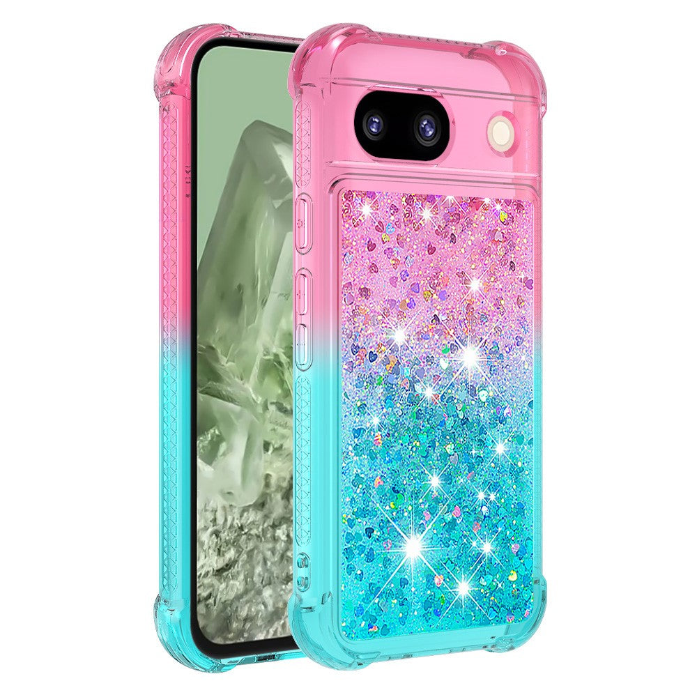Pixel 8a Glitter-Hülle – Farbverlauf mit funkelndem Puder