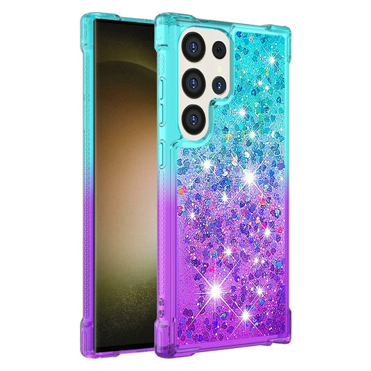 Galaxy S24 Ultra Glitter-Hülle – Farbverlauf mit funkelndem Puder