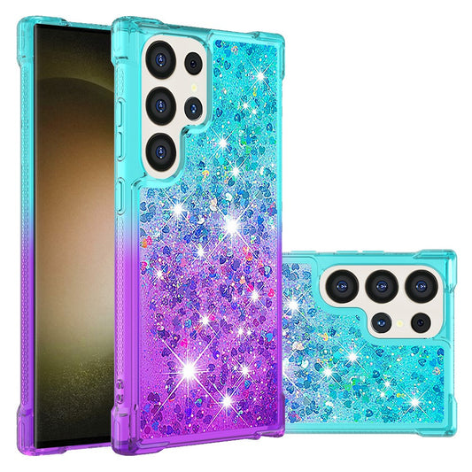 Galaxy S24 Ultra Glitter-Hülle – Farbverlauf mit funkelndem Puder