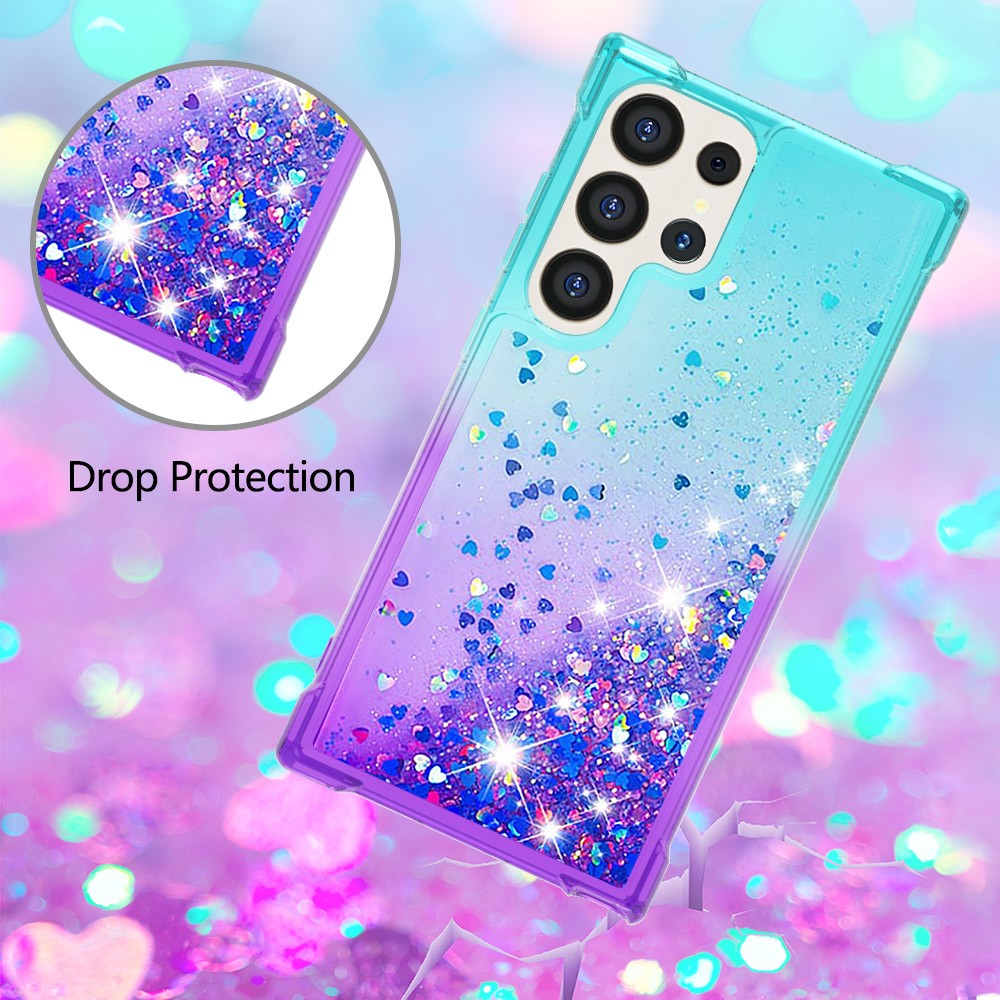 Galaxy S24 Ultra Glitter-Hülle – Farbverlauf mit funkelndem Puder