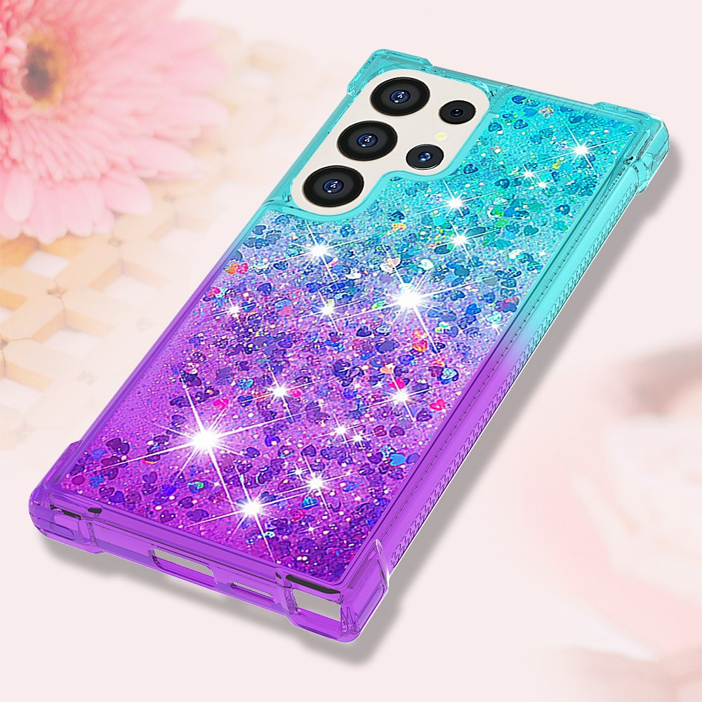 Galaxy S24 Ultra Glitter-Hülle – Farbverlauf mit funkelndem Puder