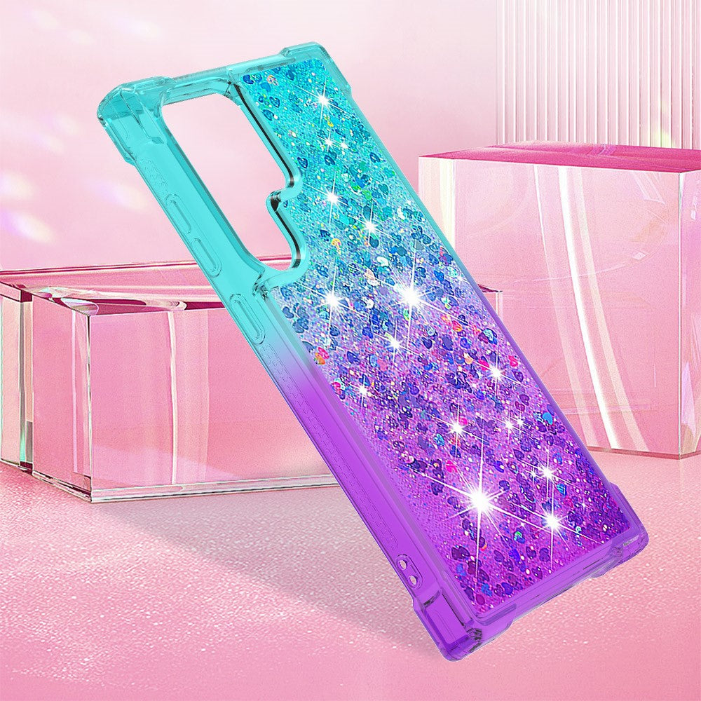 Galaxy S24 Ultra Glitter-Hülle – Farbverlauf mit funkelndem Puder