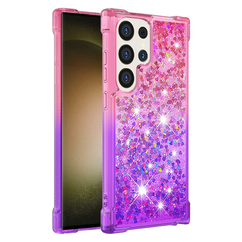 Galaxy S24 Ultra Glitter-Hülle – Farbverlauf mit funkelndem Puder
