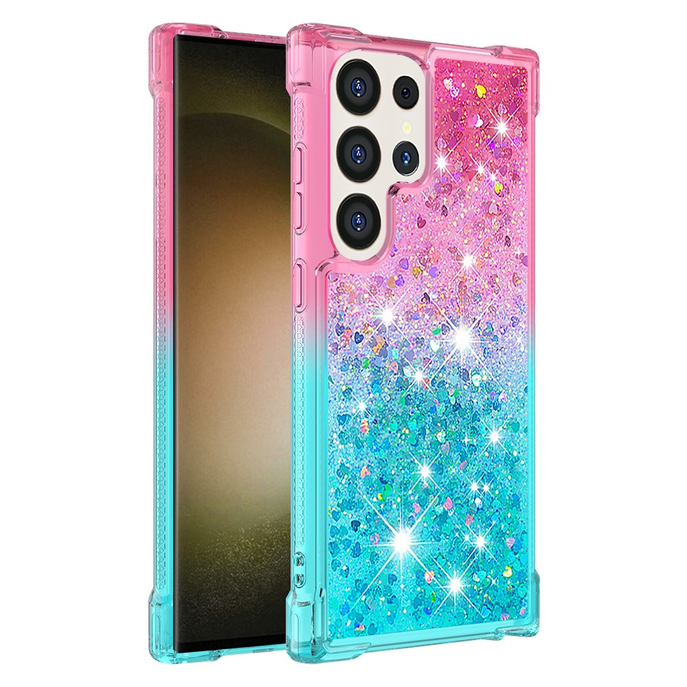 Galaxy S24 Ultra Glitter-Hülle – Farbverlauf mit funkelndem Puder
