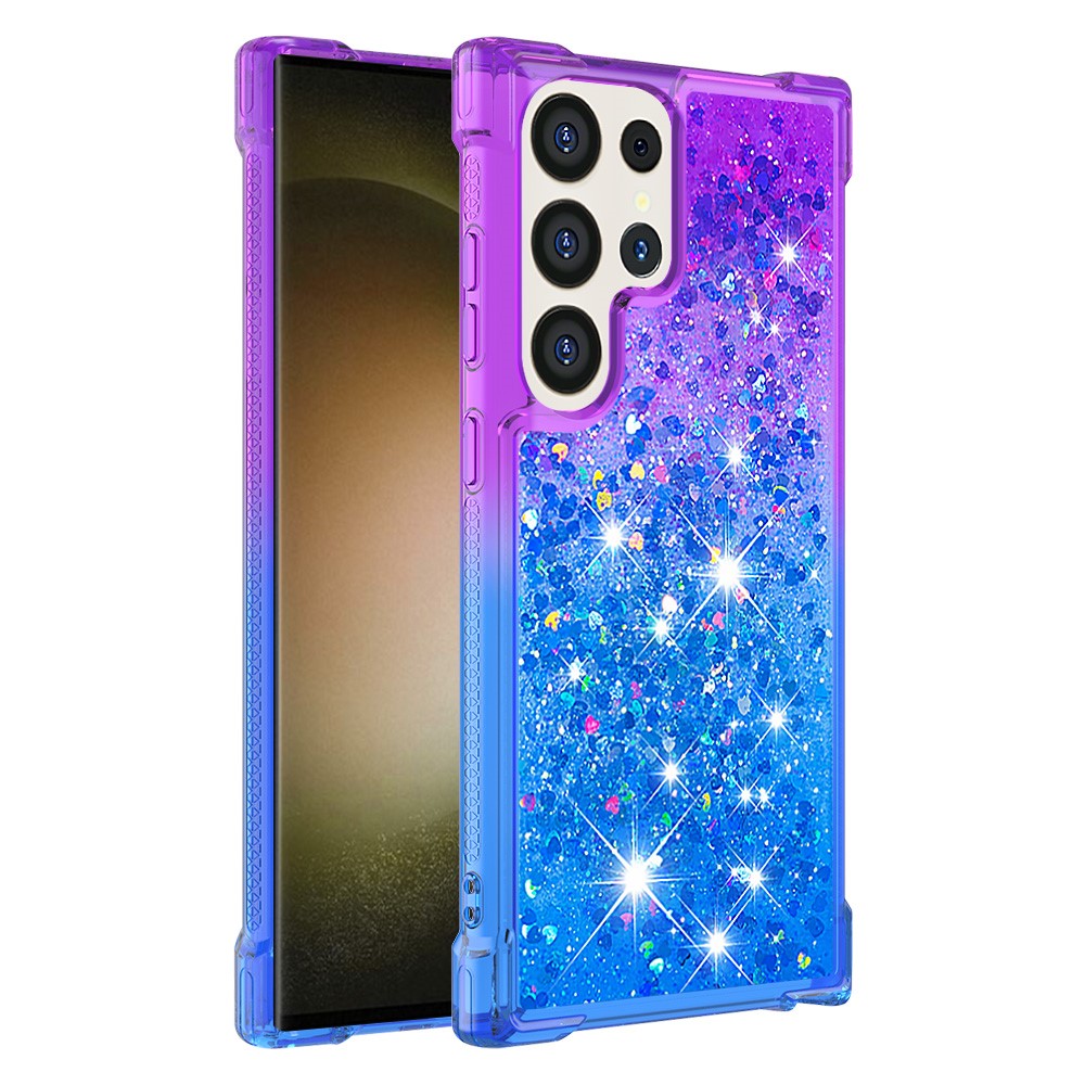 Galaxy S24 Ultra Glitter-Hülle – Farbverlauf mit funkelndem Puder