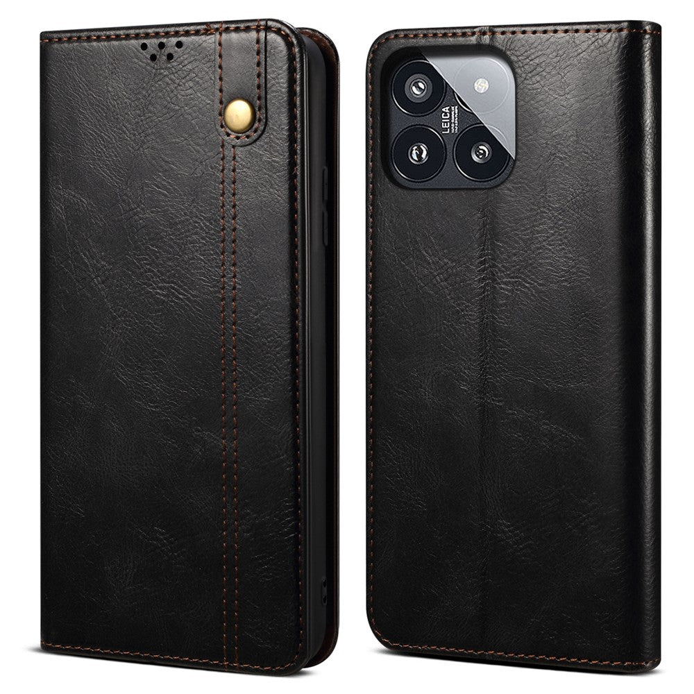 For Xiaomi 14 Pro PU Leather Crazy Horse Phone Case Stand Wallet Mobile Phone Cover