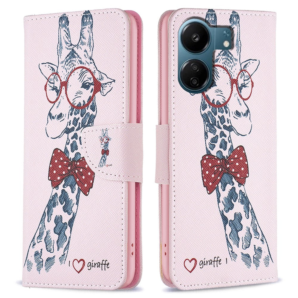 For Xiaomi Redmi 13C 4G / 13C 5G / 13R 5G / Poco M6 5G / Poco C65 4G Case PU Leather Pattern Printed Smart Phone Wallet Cover