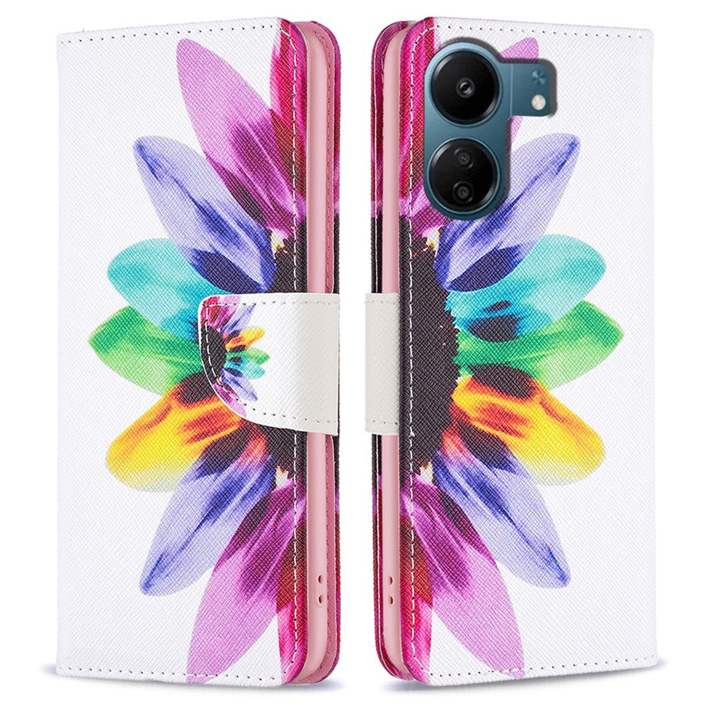 For Xiaomi Redmi 13C 4G / 13C 5G / 13R 5G / Poco M6 5G / Poco C65 4G Case PU Leather Pattern Printed Smart Phone Wallet Cover
