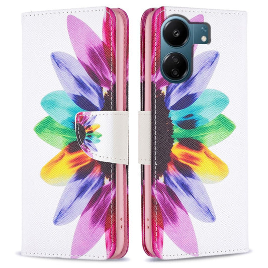 For Xiaomi Redmi 13C 4G / 13C 5G / 13R 5G / Poco M6 5G / Poco C65 4G Case PU Leather Pattern Printed Smart Phone Wallet Cover