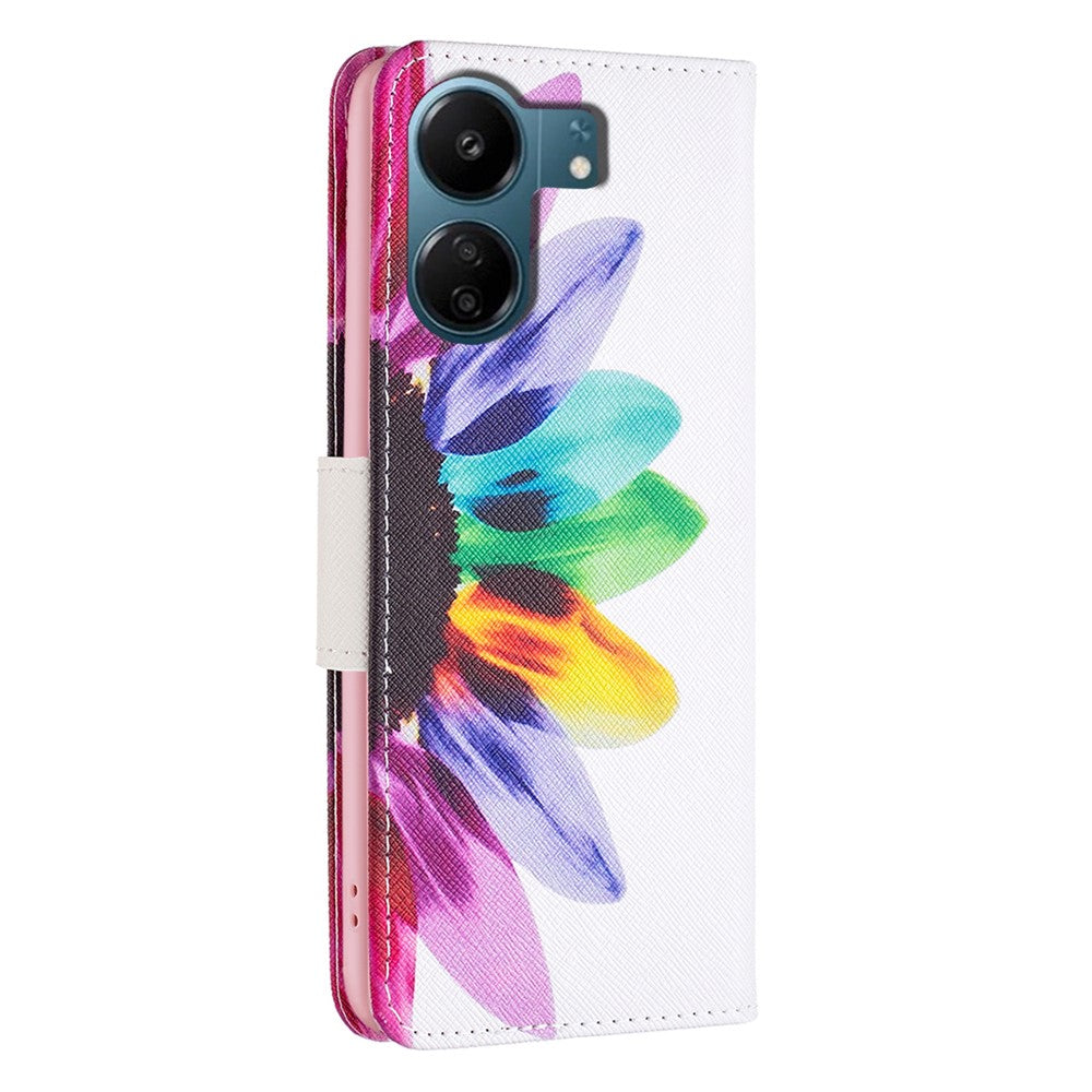 For Xiaomi Redmi 13C 4G / 13C 5G / 13R 5G / Poco M6 5G / Poco C65 4G Case PU Leather Pattern Printed Smart Phone Wallet Cover