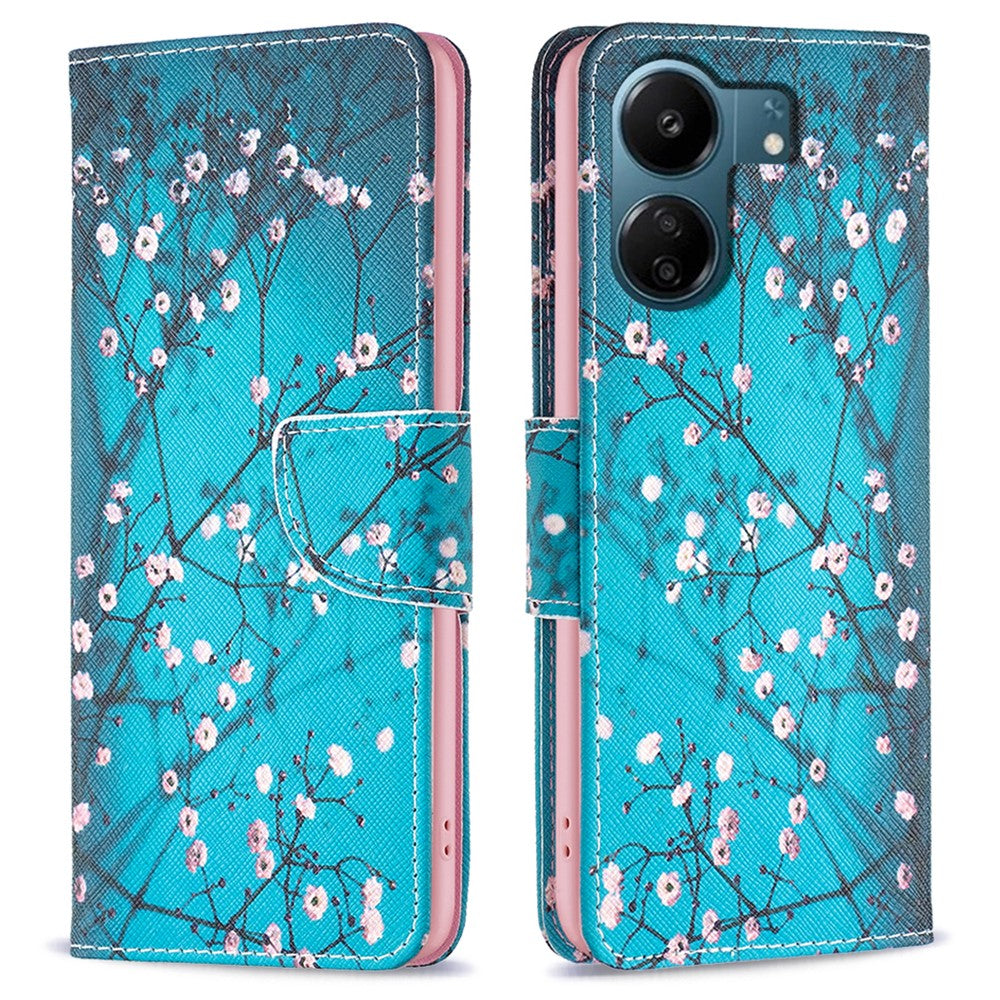 For Xiaomi Redmi 13C 4G / 13C 5G / 13R 5G / Poco M6 5G / Poco C65 4G Case PU Leather Pattern Printed Smart Phone Wallet Cover