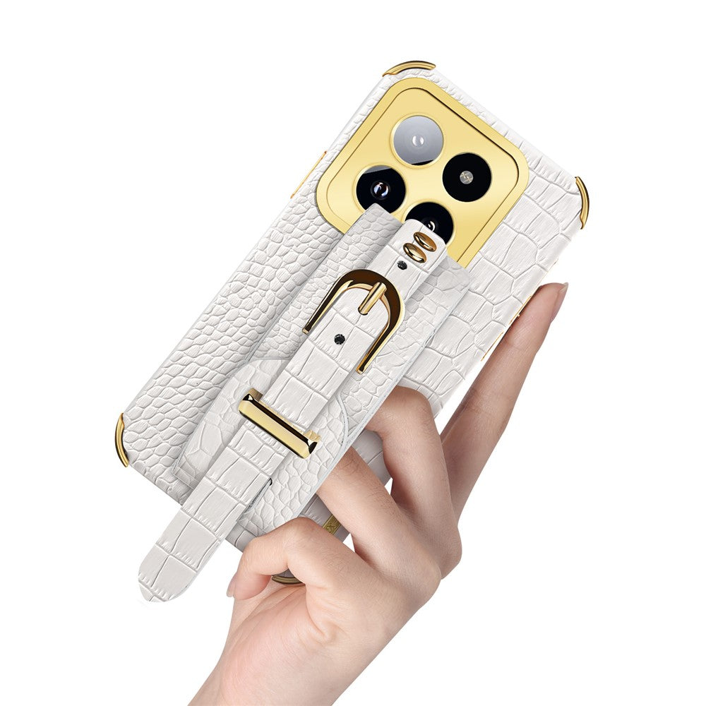 For Xiaomi 14 Pro Case Wristband Electroplating Precise Cutout Phone Cover