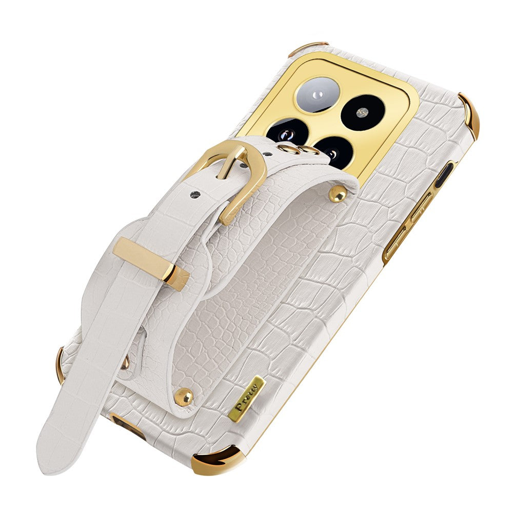 For Xiaomi 14 Pro Case Wristband Electroplating Precise Cutout Phone Cover