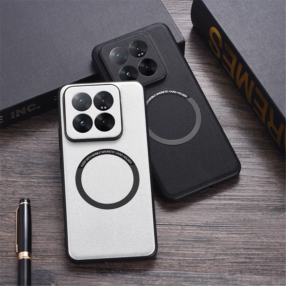For Xiaomi 14 Pro Case PU Leather+TPU Magnetic Phone Cover Magnetic Case