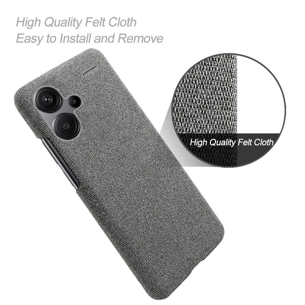 For Xiaomi Redmi Note 13 Pro+ 5G Slim-fit Case Smartphone Cover Shockproof Cloth+PC Phone Shell