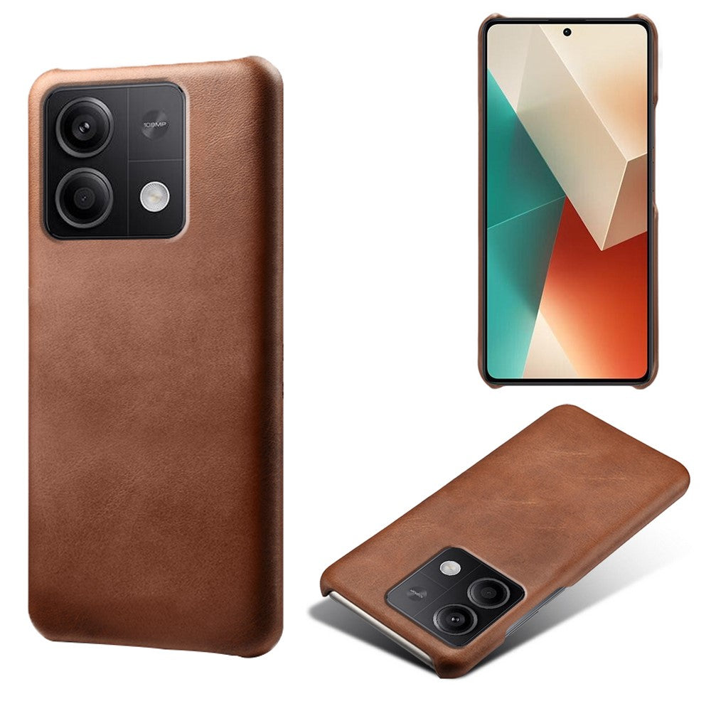 For Xiaomi Redmi Note 13 5G Case Calf Texture Anti-Drop PU+PC Phone Shell
