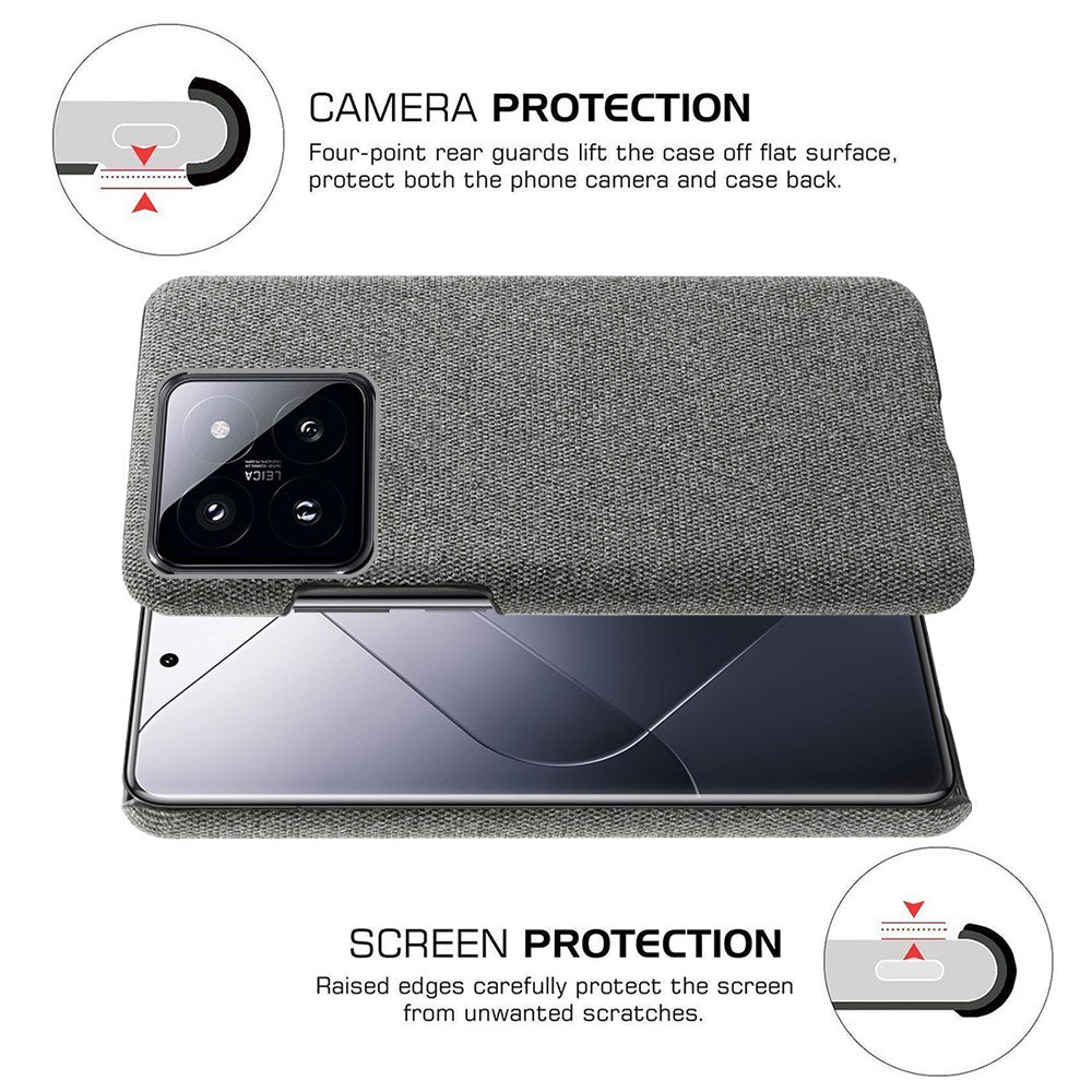 For Xiaomi 14 Pro Anti-Scratch Phone Case Cloth+PC Shell Phone Cover