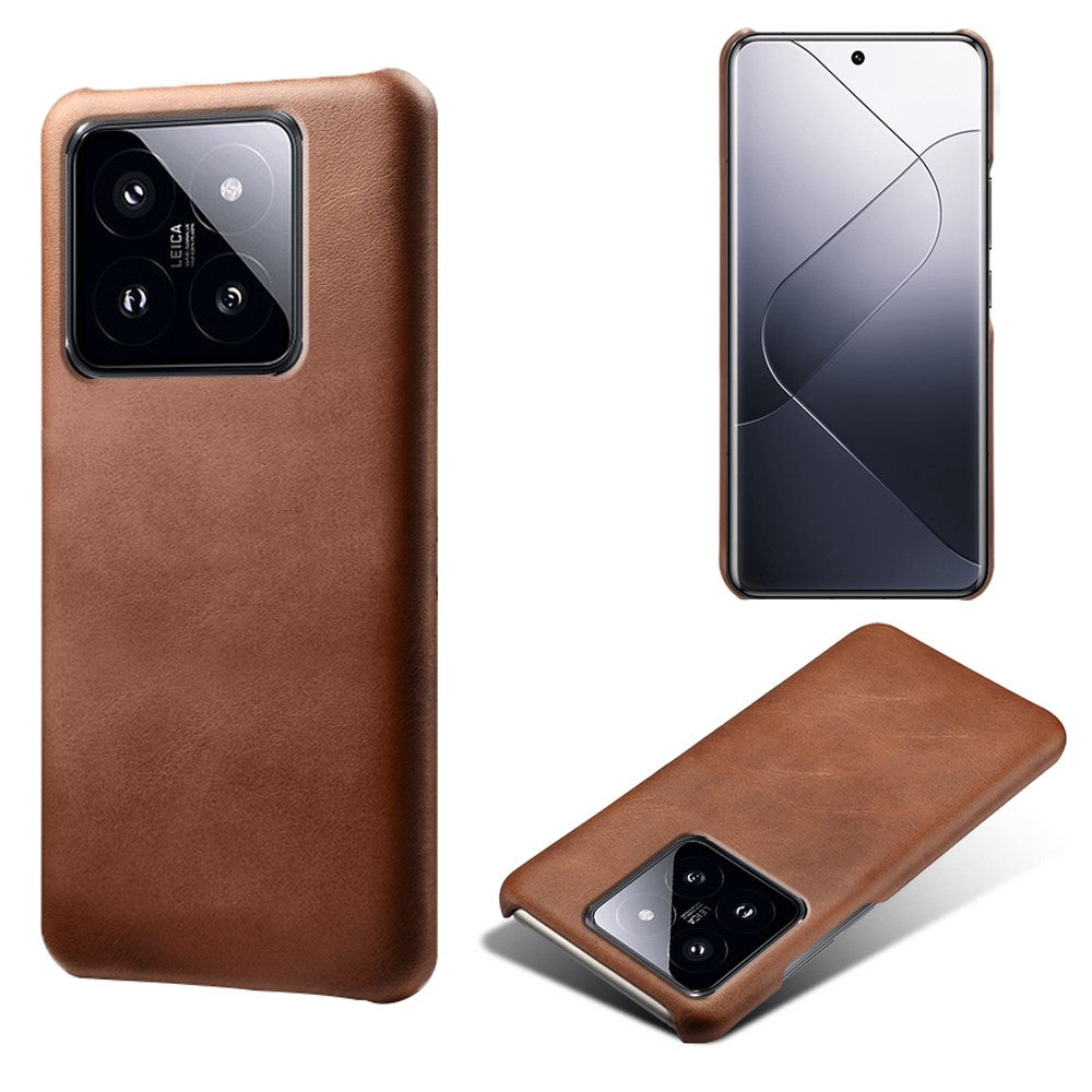 For Xiaomi 14 Case Calf Texture PU Leather + PC Phone Shockproof Cover