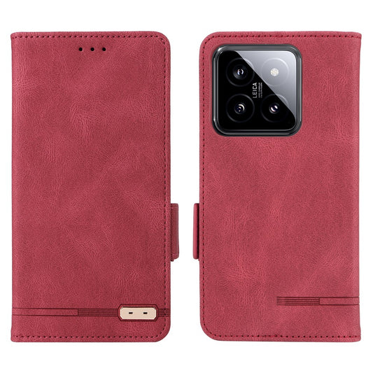 Xiaomi 14 Handyhülle – Brieftasche Hardware Dekor PU-Leder Kratzfeste