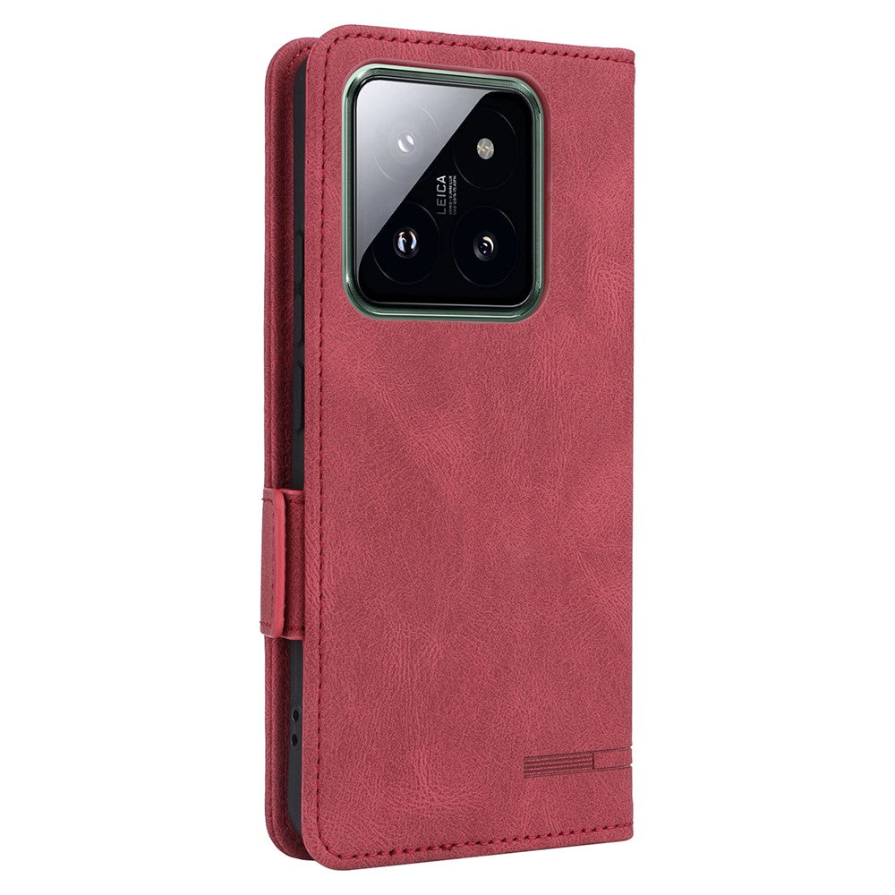 For Xiaomi 14 Pro Dustproof Cell Phone Shell Case PU Leather Wallet Hardware Decor Phone Cover