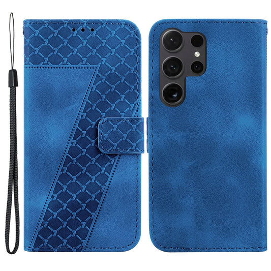 Galaxy S24 Ultra Leder-Wallet-Hülle – Mit Prägung & Ständer