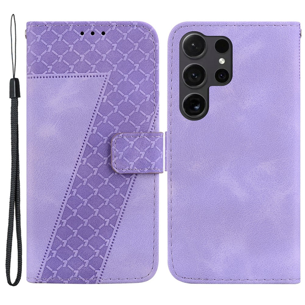 Galaxy S24 Ultra Leder-Wallet-Hülle – Mit Prägung & Ständer