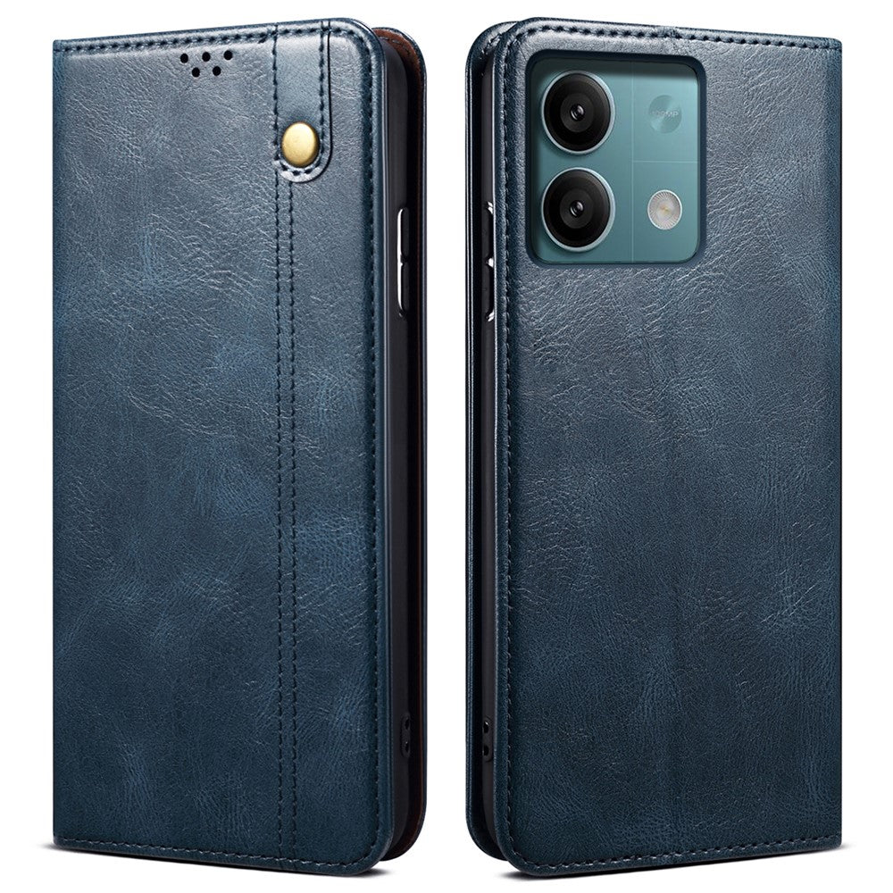 For Xiaomi Redmi Note 13 5G Case PU Leather Crazy Horse Wallet Mobile Phone Cover