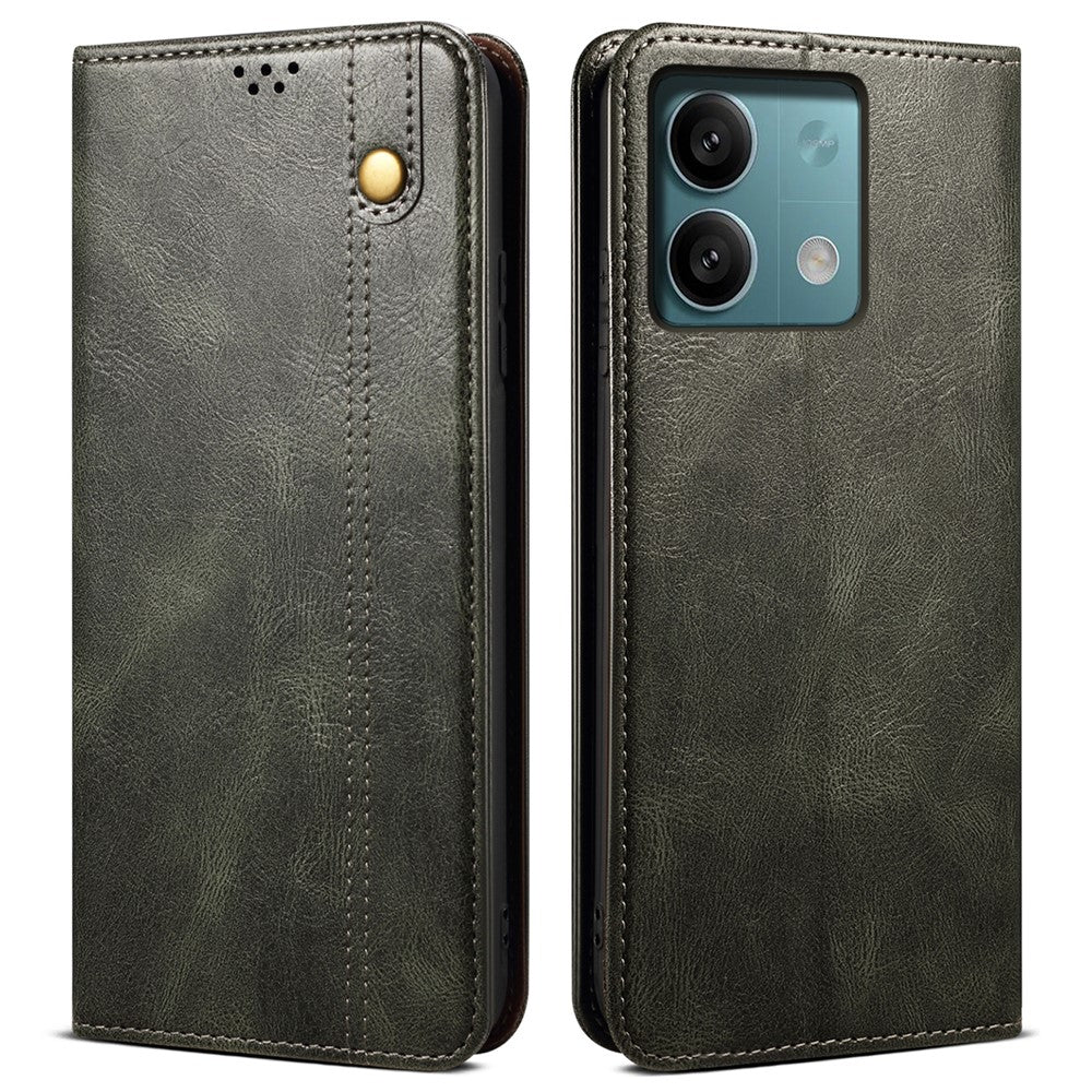 For Xiaomi Redmi Note 13 5G Case PU Leather Crazy Horse Wallet Mobile Phone Cover