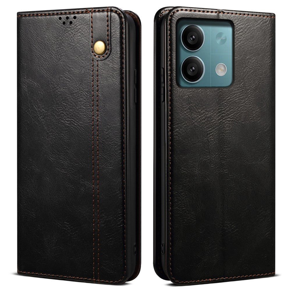 For Xiaomi Redmi Note 13 5G Case PU Leather Crazy Horse Wallet Mobile Phone Cover