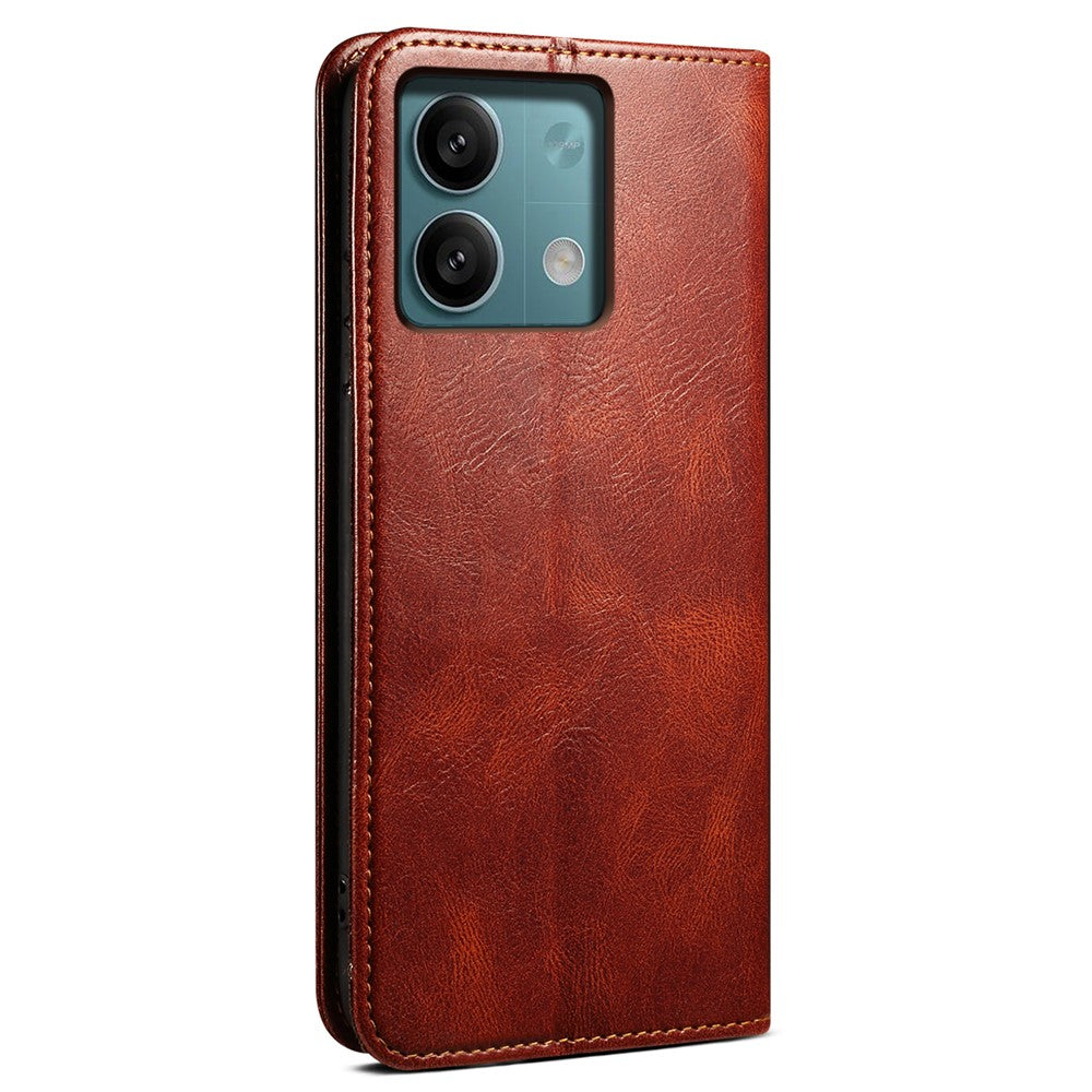 For Xiaomi Redmi Note 13 5G Case PU Leather Crazy Horse Wallet Mobile Phone Cover