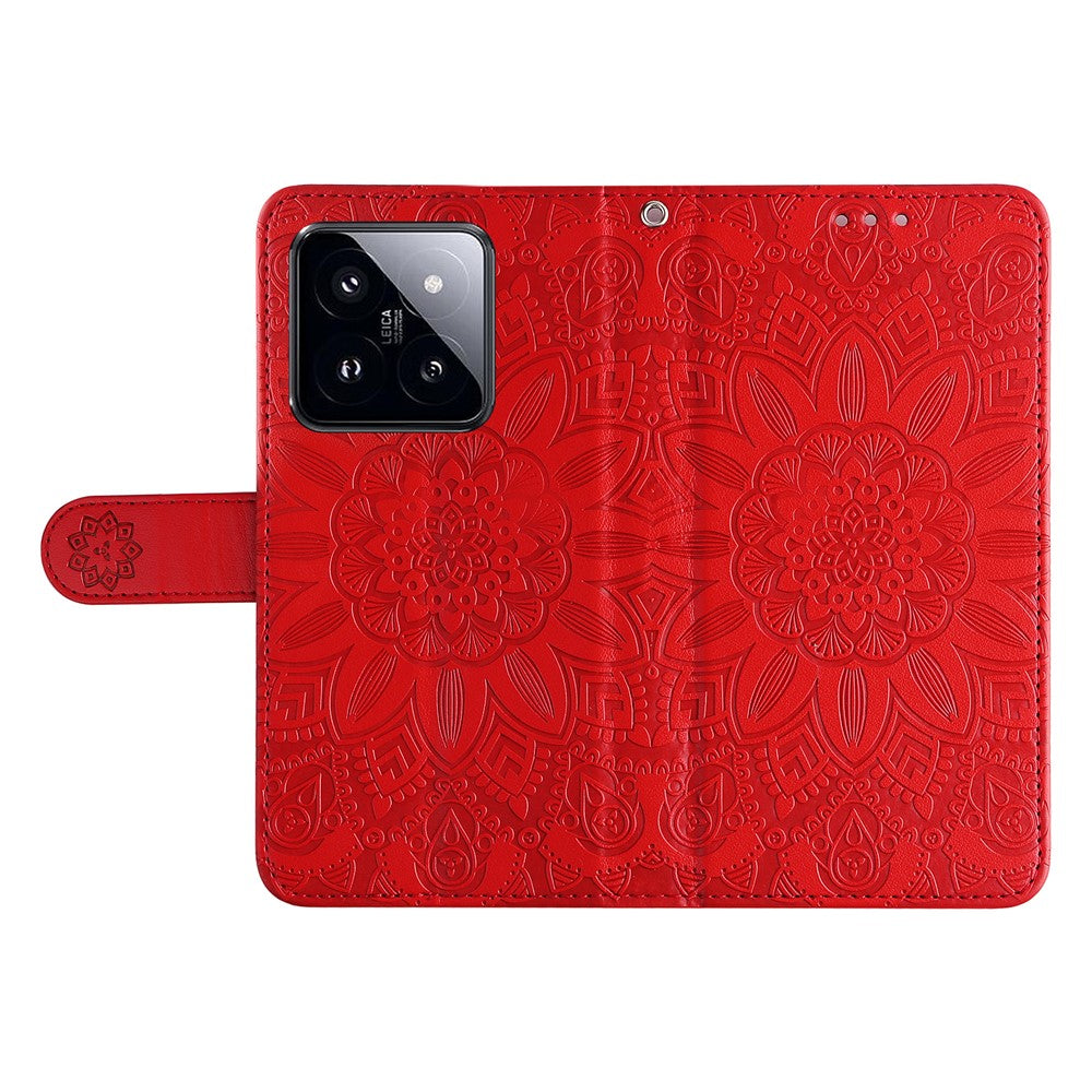 For Xiaomi 14 Pro Case PU Leather Stand Wallet Sunflower Pattern Phone Cover