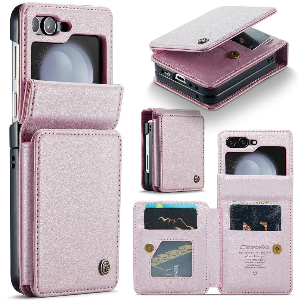 For Samsung Galaxy Z Flip5 5G Phone Case CASEME C22 Leather Back Cover with RFID Blocking Card Slots