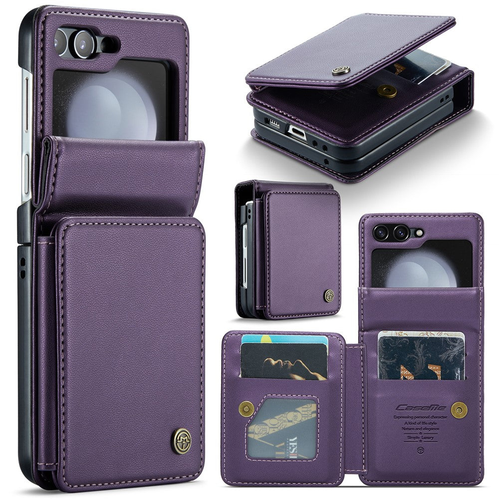 For Samsung Galaxy Z Flip5 5G Phone Case CASEME C22 Leather Back Cover with RFID Blocking Card Slots