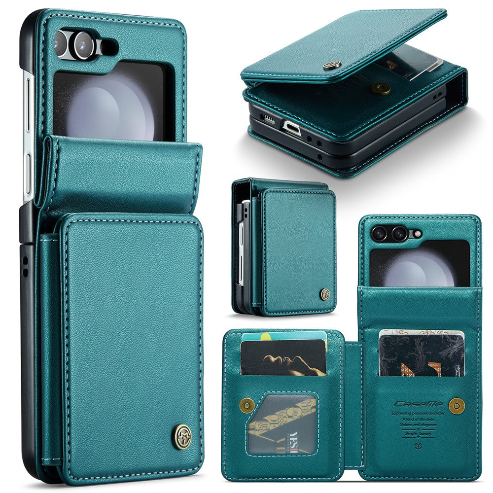 For Samsung Galaxy Z Flip5 5G Phone Case CASEME C22 Leather Back Cover with RFID Blocking Card Slots