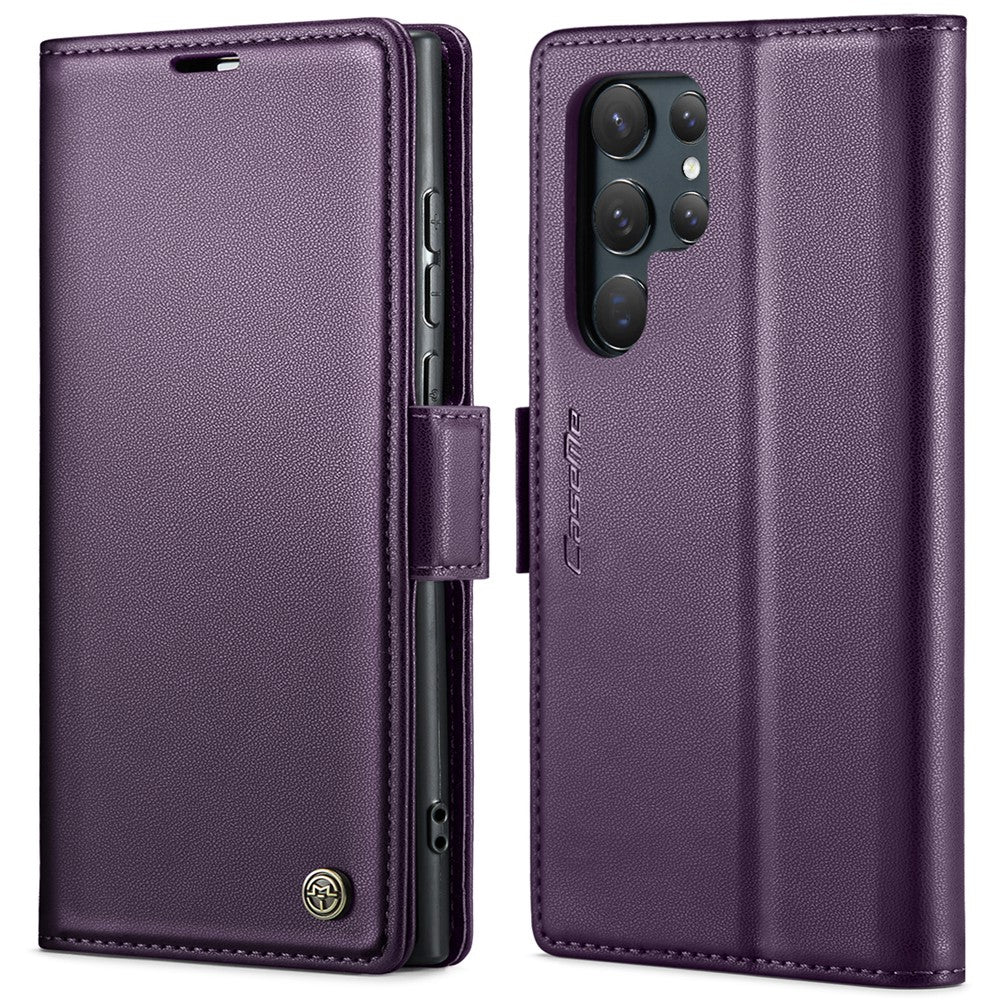 Galaxy S24 Ultra Glänzende Wallet-Hülle – RFID-Schutz & Ständer