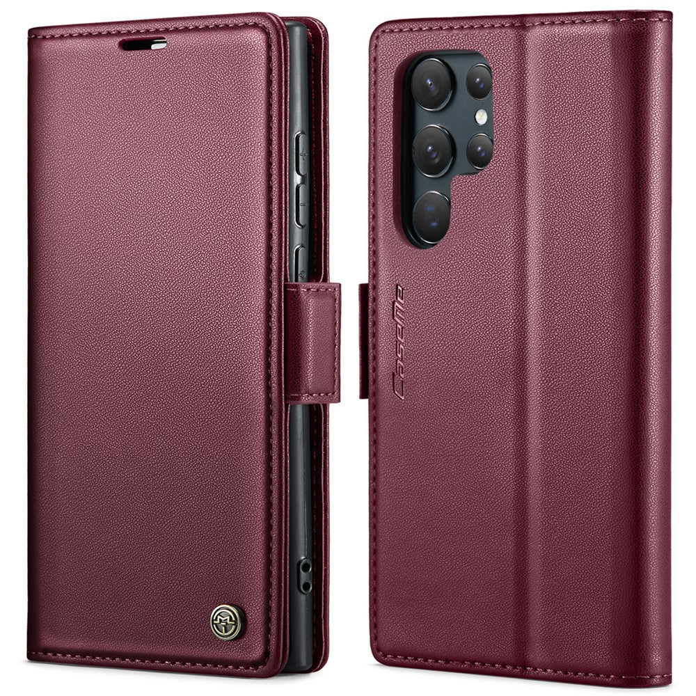 Galaxy S24 Ultra Glänzende Wallet-Hülle – RFID-Schutz & Ständer