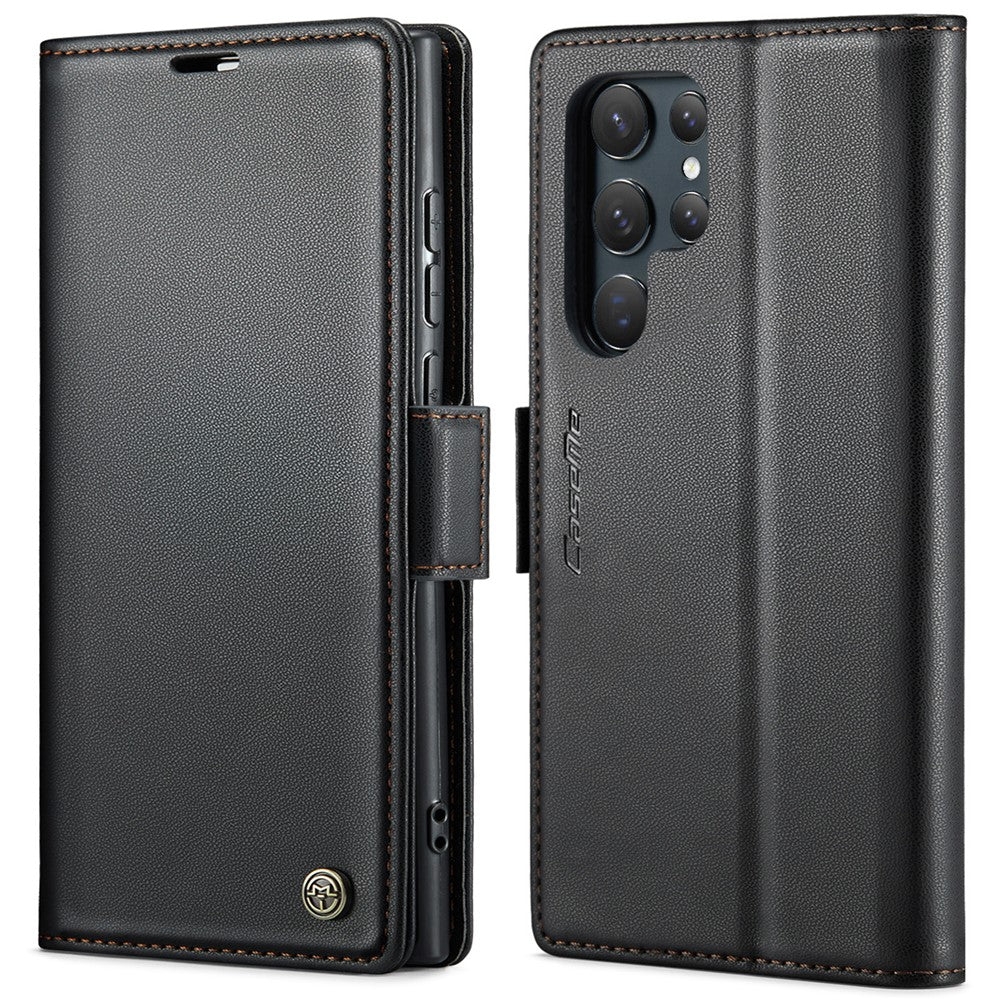 Galaxy S24 Ultra Glänzende Wallet-Hülle – RFID-Schutz & Ständer