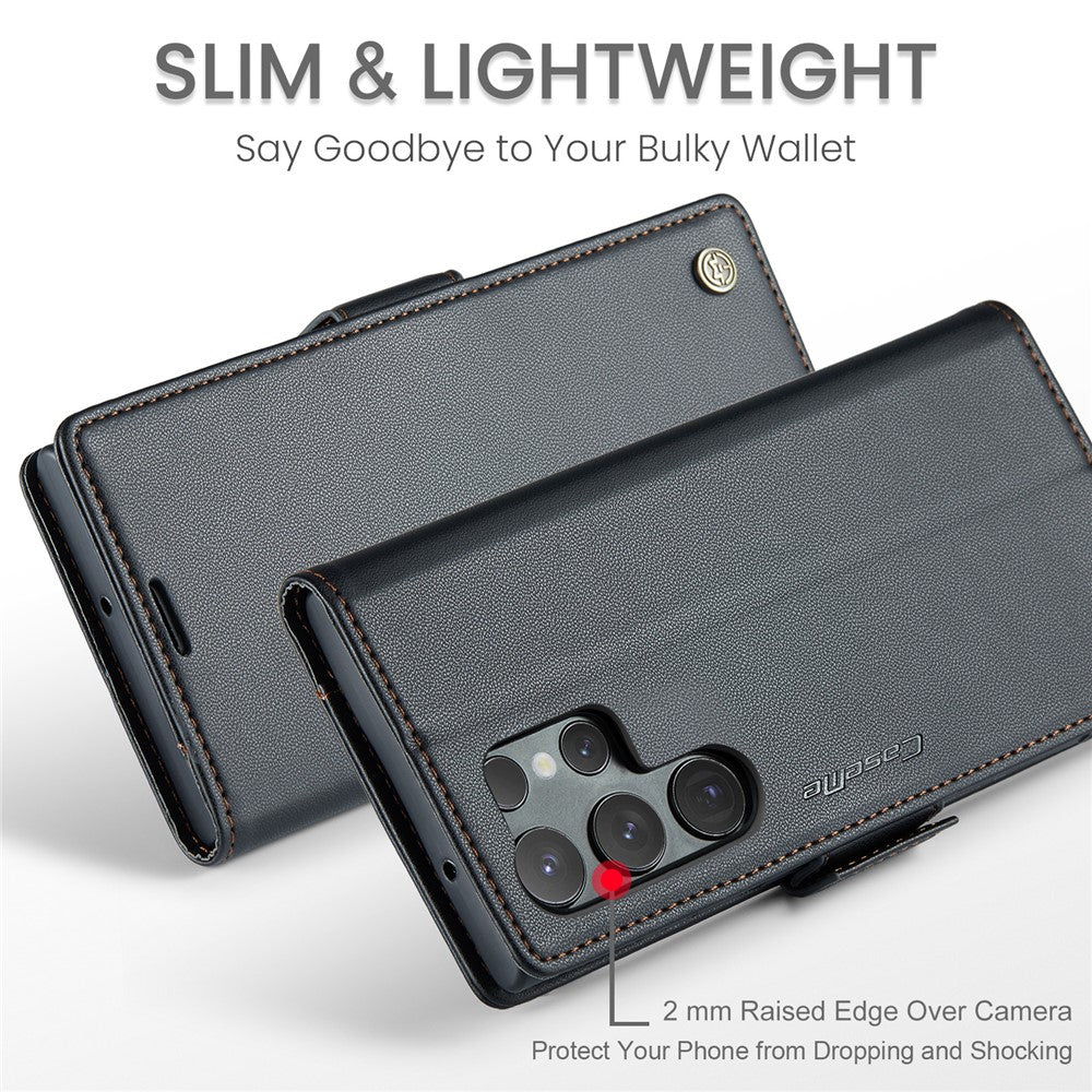 Galaxy S24 Ultra Glänzende Wallet-Hülle – RFID-Schutz & Ständer