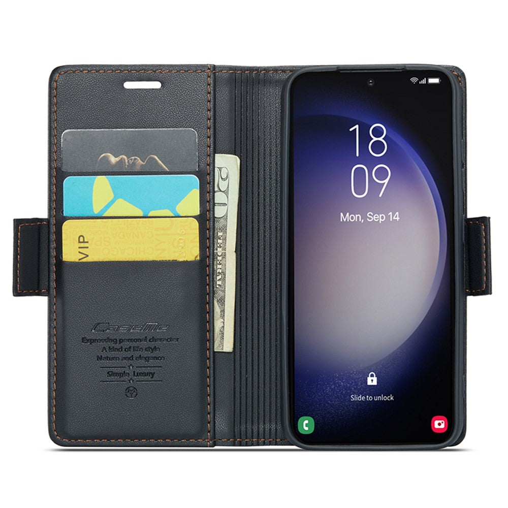Galaxy S24 Glänzende Wallet-Hülle – RFID-Schutz & Ständer