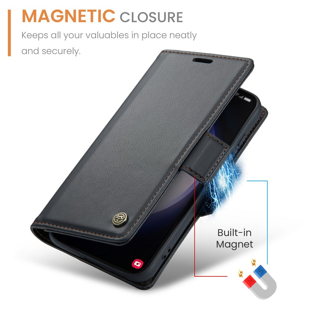 Galaxy S24 Glänzende Wallet-Hülle – RFID-Schutz & Ständer