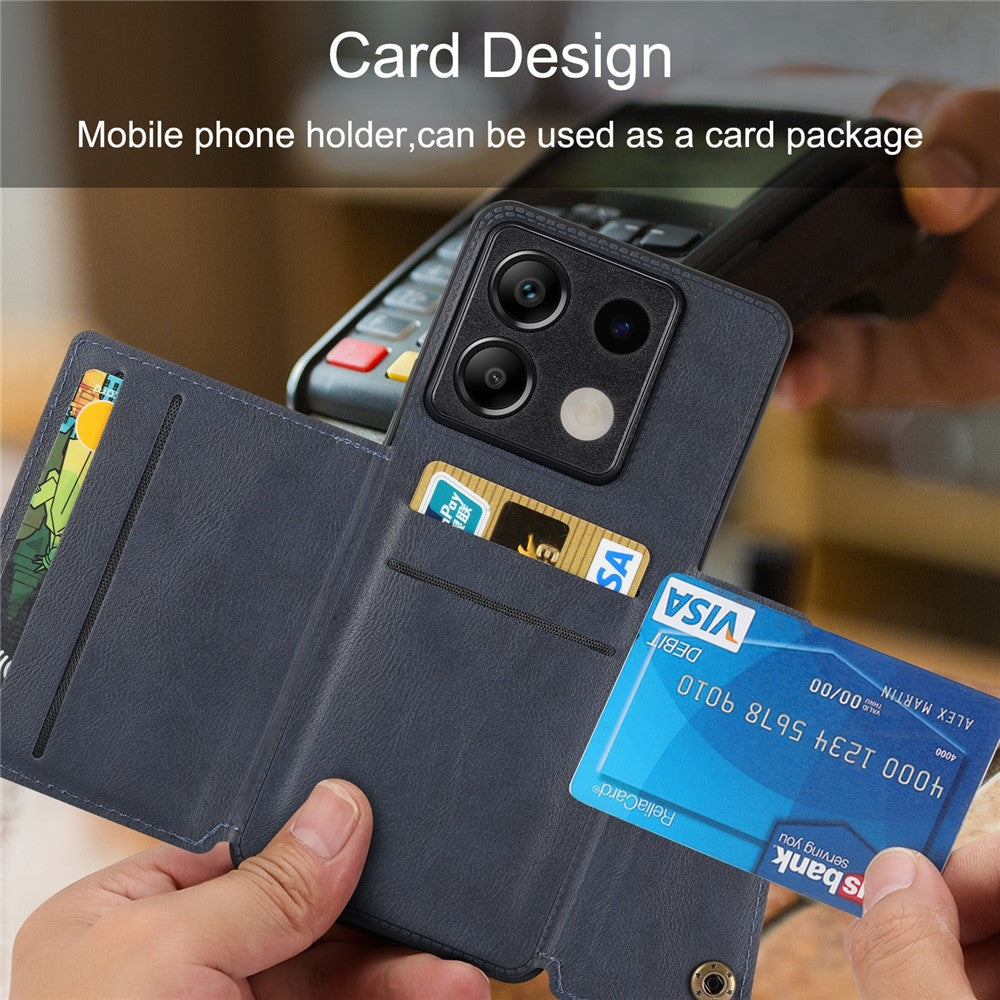 For Xiaomi Redmi Note 13 Pro 5G / Poco X6 5G Case PU Leather + TPU Phone Cover with Card Holder