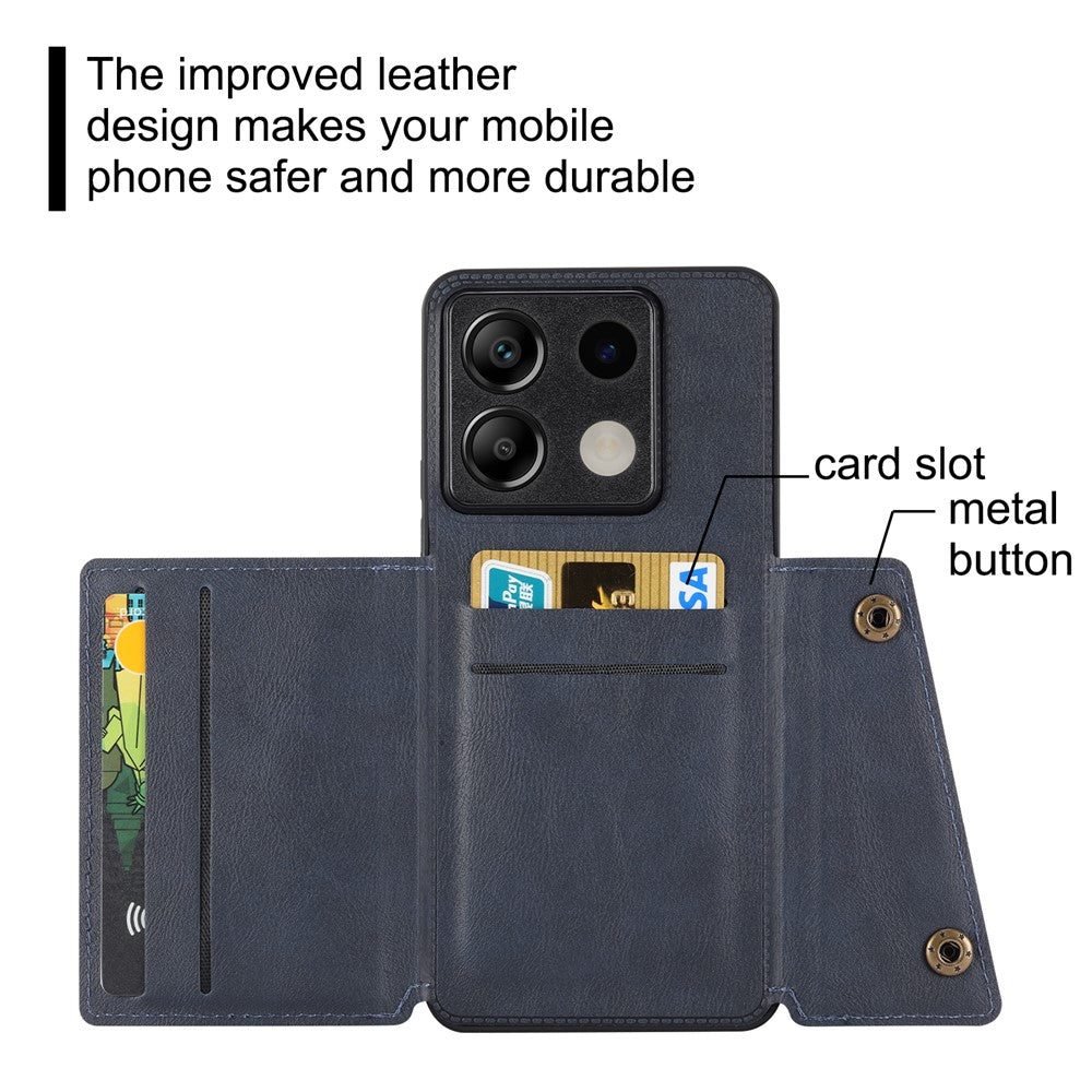 For Xiaomi Redmi Note 13 Pro 5G / Poco X6 5G Case PU Leather + TPU Phone Cover with Card Holder