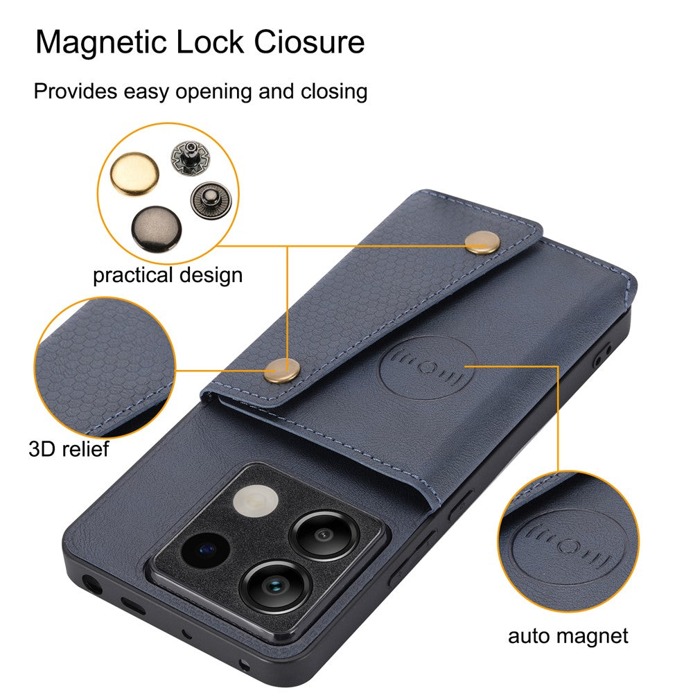 For Xiaomi Redmi Note 13 Pro 5G / Poco X6 5G Case PU Leather + TPU Phone Cover with Card Holder