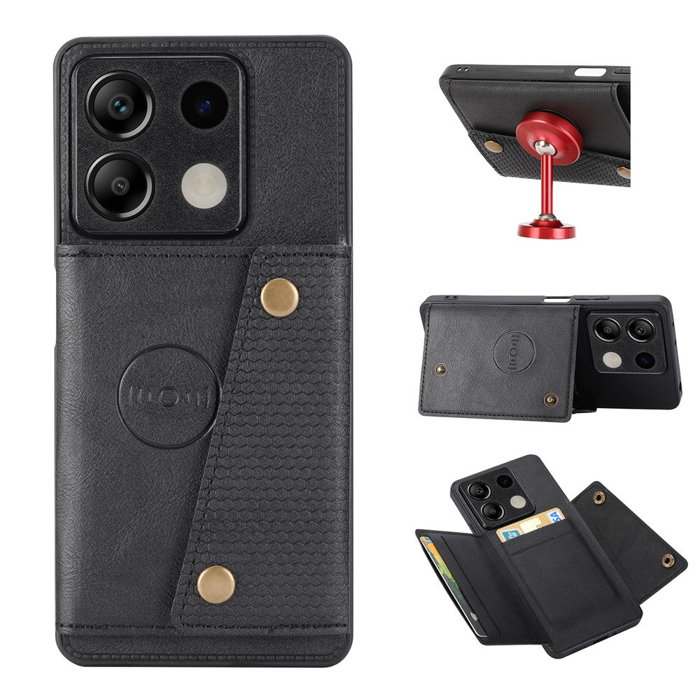 For Xiaomi Redmi Note 13 5G Case PU Leather + TPU Anti-Fall Phone Cover with Card Holder