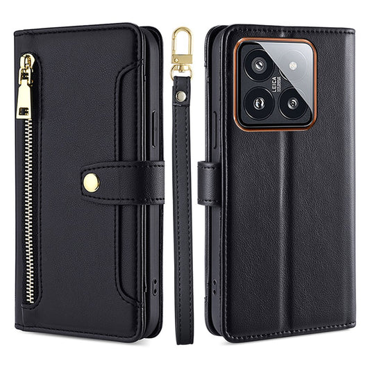 Xiaomi 14 Pro Handyhülle – Lederetui, Kartenhalter, Ständer, mit 2 Riemen