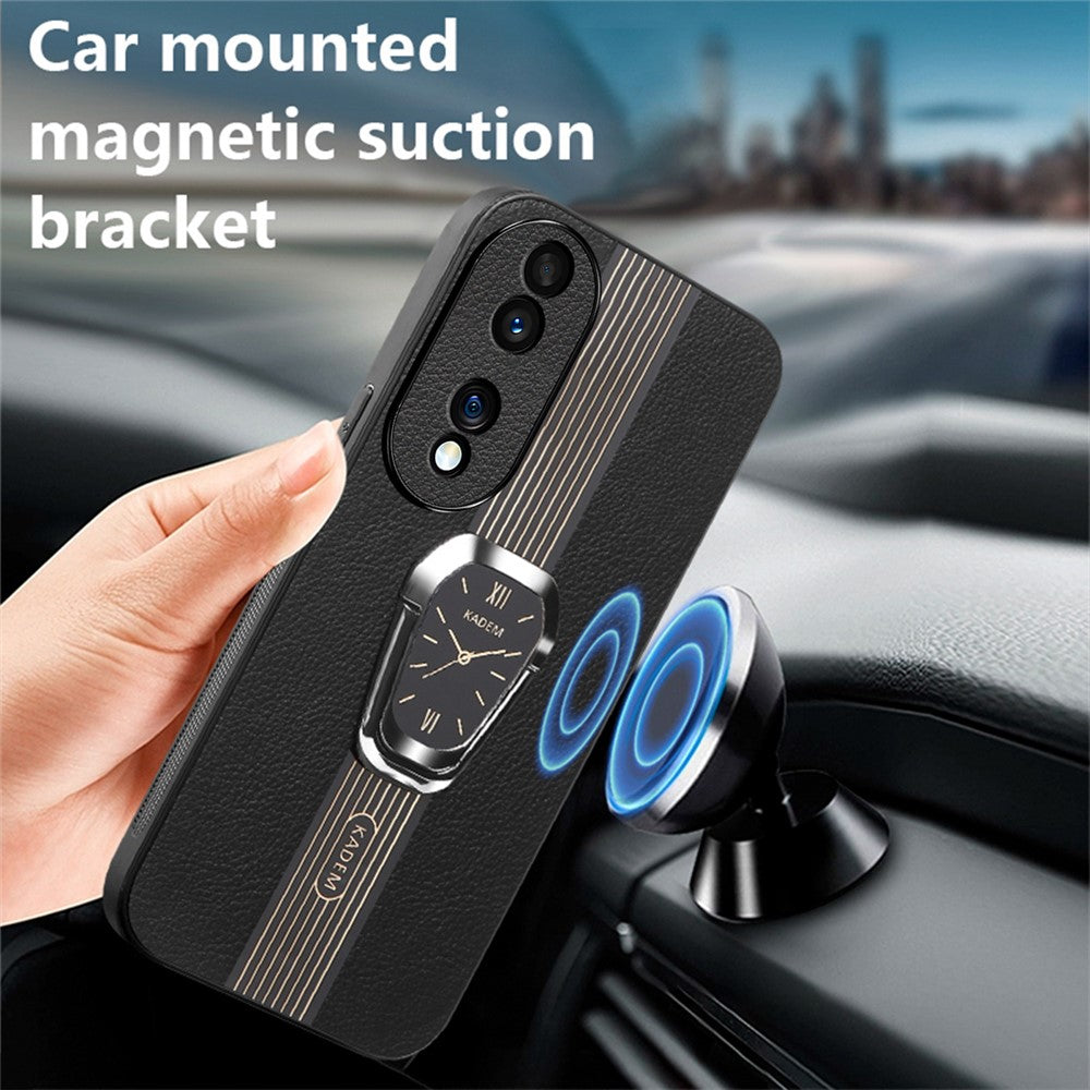 KADEM For Honor 70 5G Cover TPU+Acrylic Phone Shell with PU Leather Coating