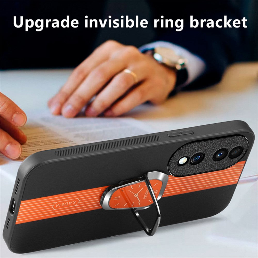 KADEM For Honor 70 5G Cover TPU+Acrylic Phone Shell with PU Leather Coating